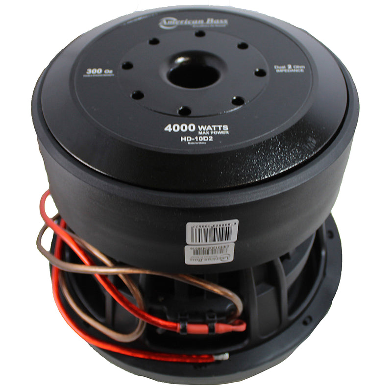 American Bass 10" Subwoofer HD Series 2000W RMS Dual 2 Ohm Voice Coil HD-10-D2