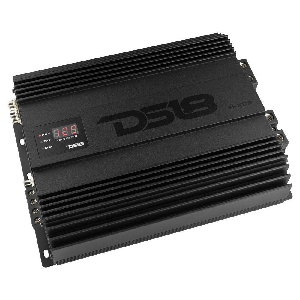 DS18 H-KO3 Hooligan Monoblock 3000W Amplifier Voltmeter/Clip