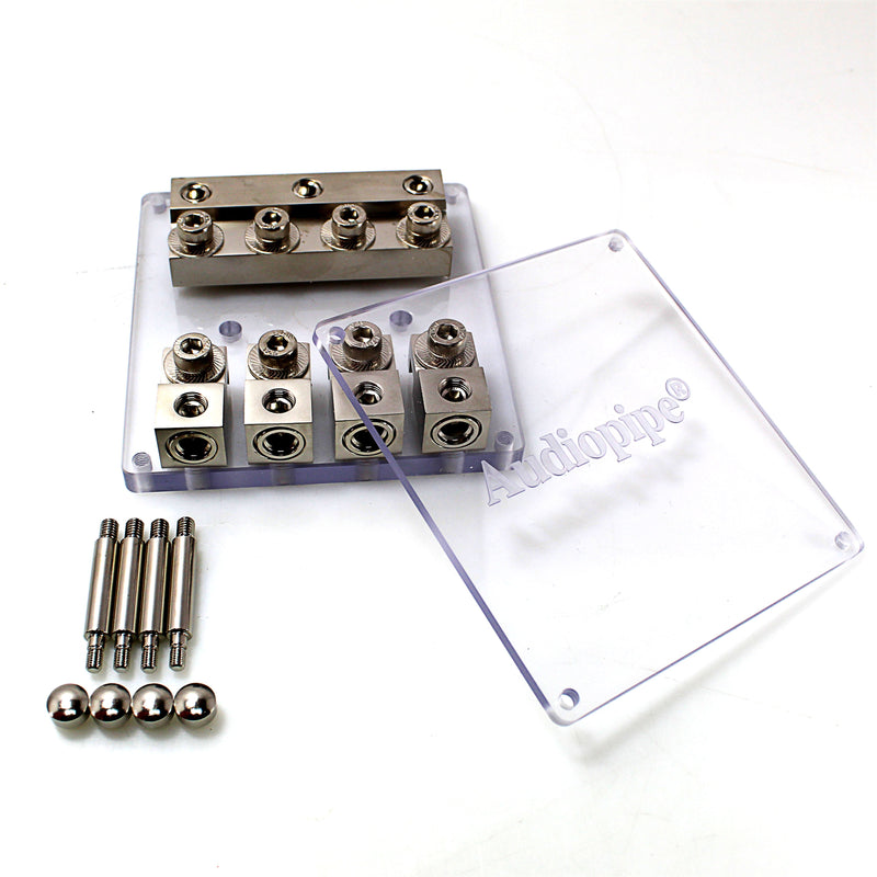 Audiopipe 4 Way 0/4 GA 3-In 4-Out Positive Power Distribution ANL Block