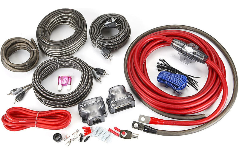 Rockford Fosgate RFK4D 4 Gauge PC-OFC Complete Dual Amplifier Install Kit OPEN BOX