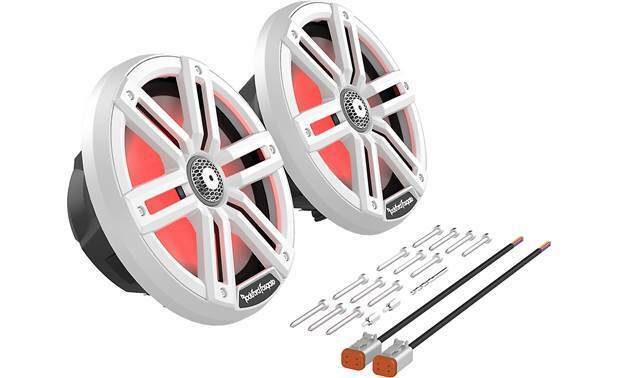 Pair of Rockford Fosgate 8" White 2000W 4 Ohm Color Optix Marine 2-Way M2-8