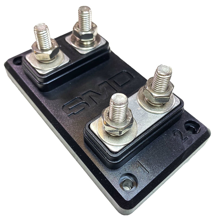 Meade Designs Heavy Duty Industrial ANL Double Fuse Block W/ Matte Black Plate