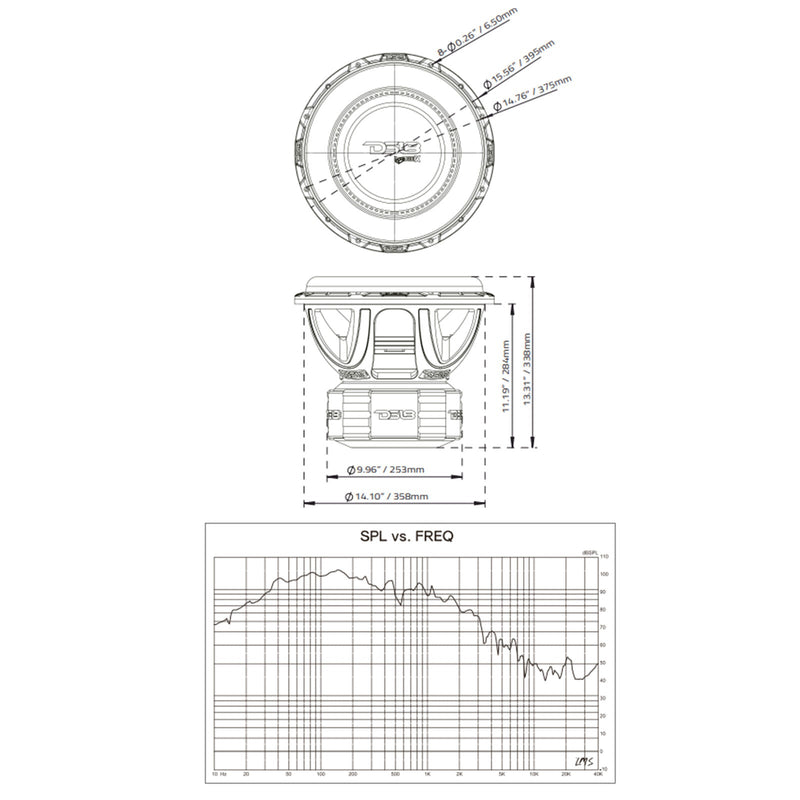 DS18 Hooligan X 15" 6000 Watt 4"DVC 4 Ohm High Excursion Competition Subwoofer