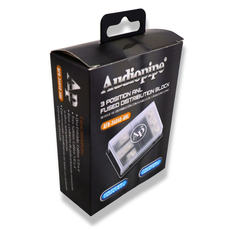Audiopipe 3-position ANL Fused Distribution Block 34040-ANL1/0-4 Gauge in/out