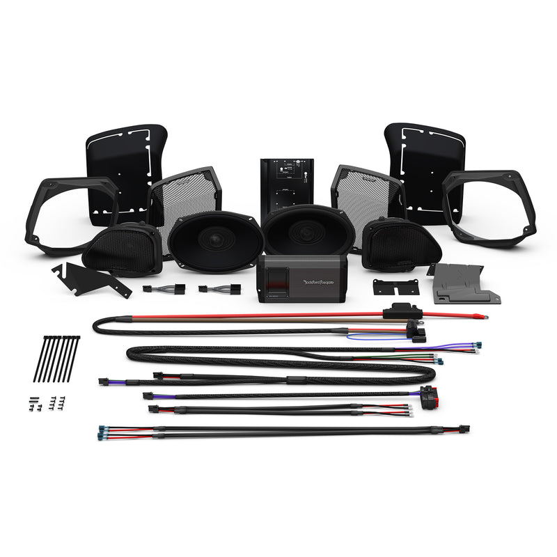 Rockford Harley Davidson 6.5" & 6x9" Fairing/Saddlebag Speakers w/ 4ch Amp Kit