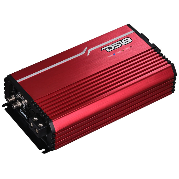 DS18 FRP Monoblock 3500W 1-Ohm Full-Range Class-D Amplifier Red/Blue/Titanium