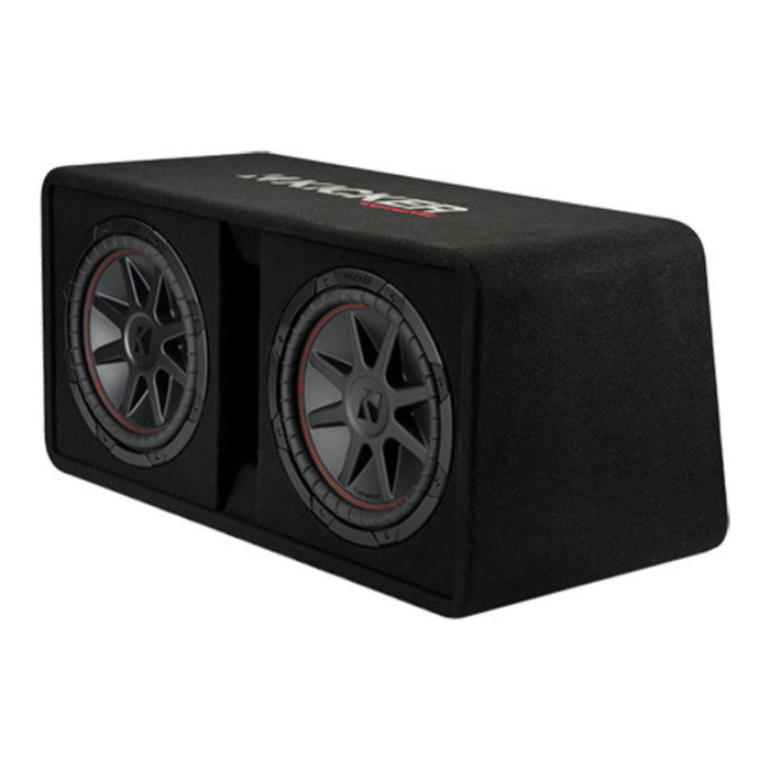 Kicker Dual 12" CompVR Loaded Subwoofer Enclosure 2 Ohm 1600W Peak 48DCVR122