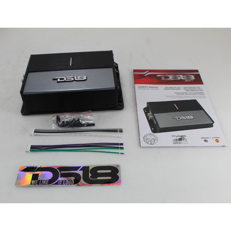 DS18 ION Compact Full-Range Class D 4-Ch Amp 4 x 240 Watts Rms @ 4-ohm OPEN BOX