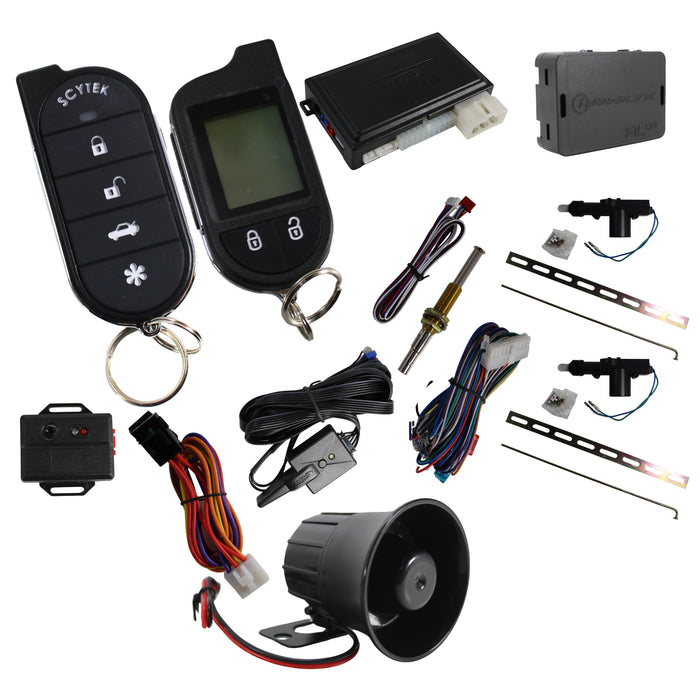 A4.2W Car Alarm Security System with Siren, Keyless Entry 2-Way LCD Remote Start