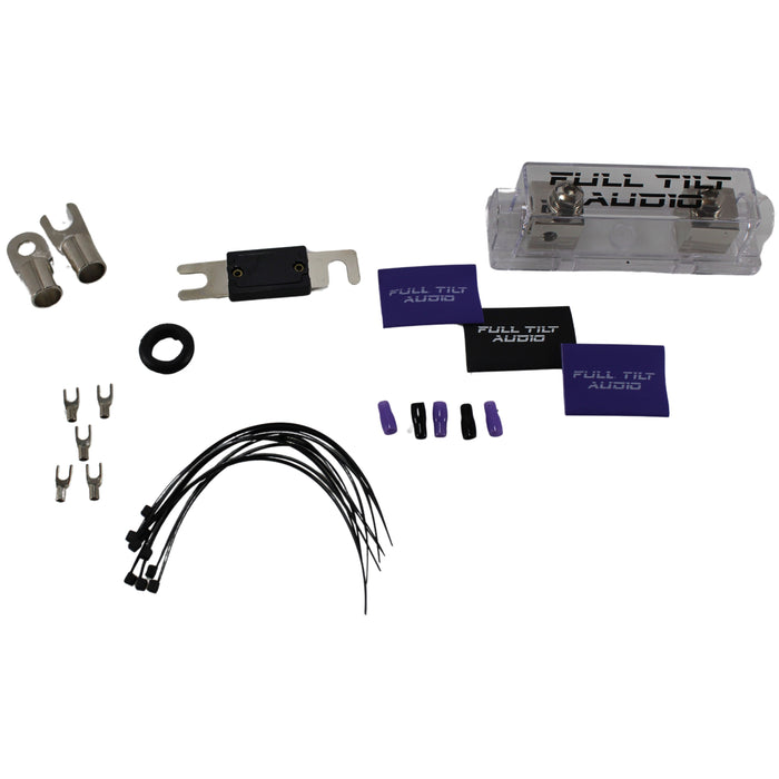 Full Tilt Audio 100% OFC 0 Gauge Pink / Black Amplifier Install Kit