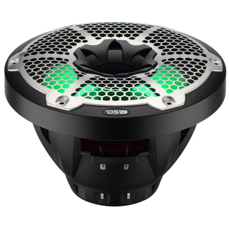 DS18 10" 450W RMS 4-Ohm Marine 2-Way Hybrid Speaker Pair w/ RGB LED NXL-10MD-BK