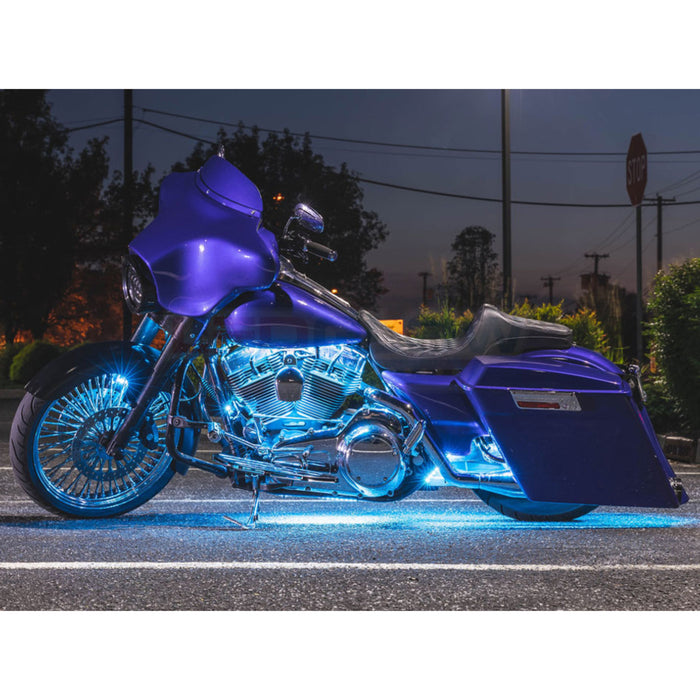 LEDGlow 6pc Multi-Color Motorcycle Underglow Light Kit Flexible LED Light Strips