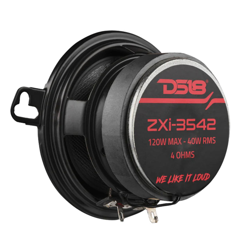 Pair of 3.5” 40W RMS 4-Ohm 2-Way Full-Range Coaxial Speakers