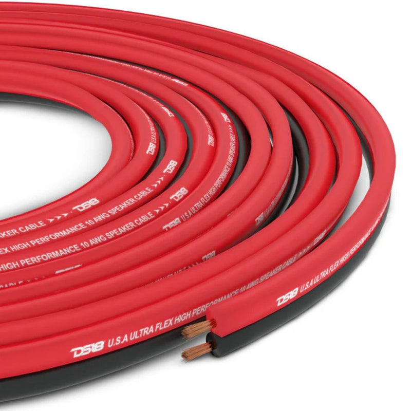 DS18 SW-12GA-100RB 12-GA CCA Ultra Flex Speaker Wire 100 Ft Red/Black Roll