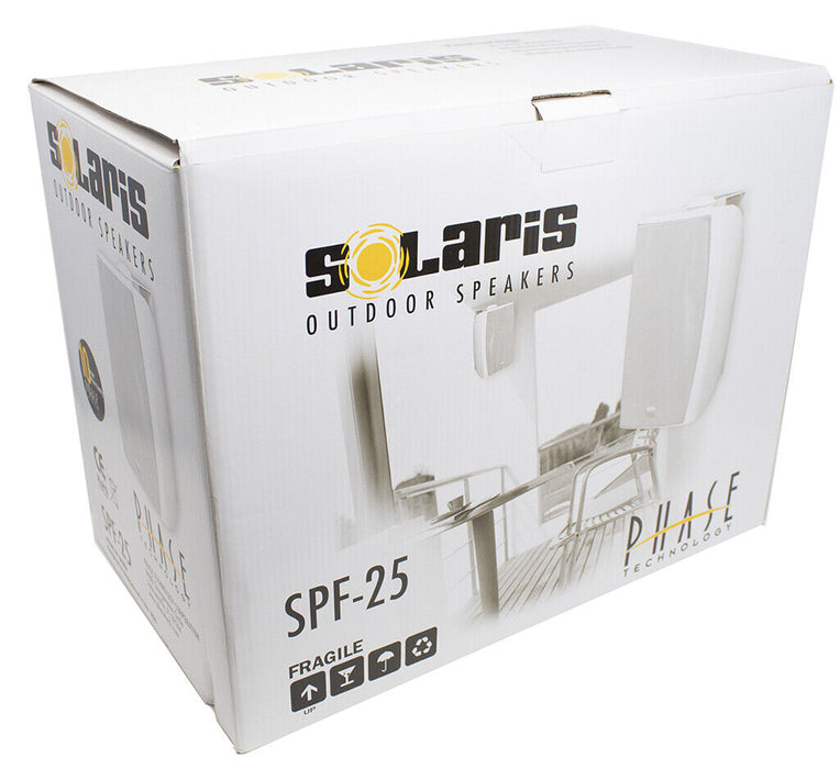 Solaris 5.25" 240W 2-Way Surface-Mount C-Clamp Outdoor White SPKR Set OPEN BOX