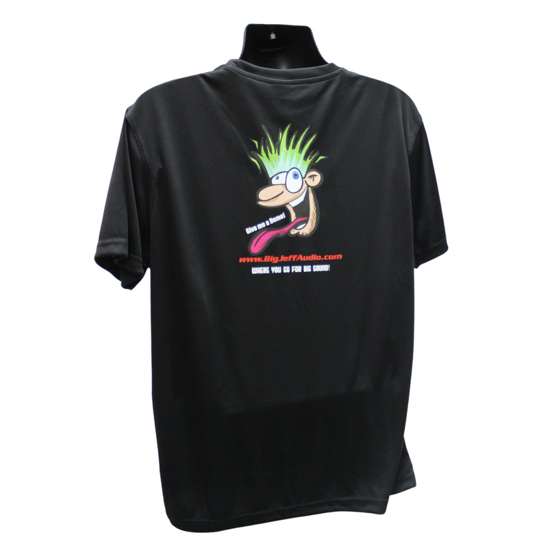 Official Big Jeff Audio Mr. Hair Tricks Black 100% Polyester Full Color Shirt