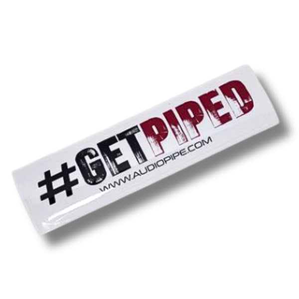 Audiopipe #getpiped White Sticker 7.5" x 2.5" Vinyl Decal