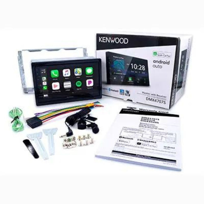 Kenwood CarPlay/Android Auto Receiver DMX4707S Plus 300W 6.5" Coaxial Speakers KFC-1666S