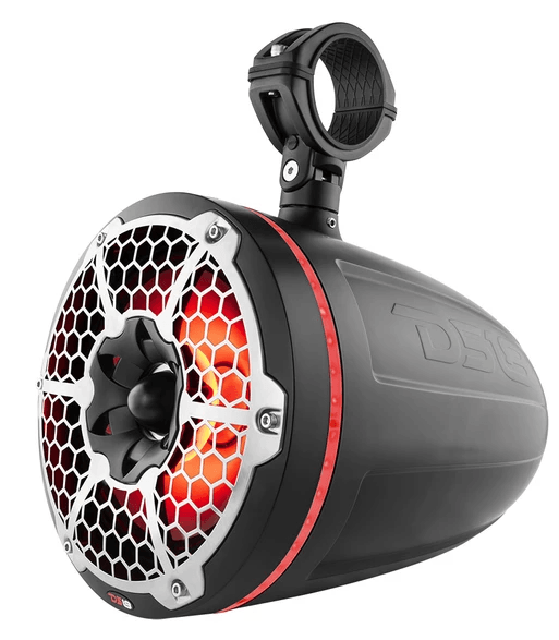DS18 Black 10" 900W Waterproof LED RGB Tower Speakers 4 ohm Neodymium