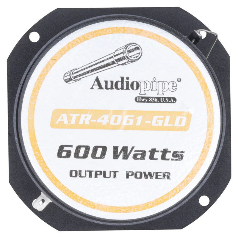Audiopipe ATR-4061-GLD Super Tweeter 600W 4-8 Ohm Gold w/ Crossover