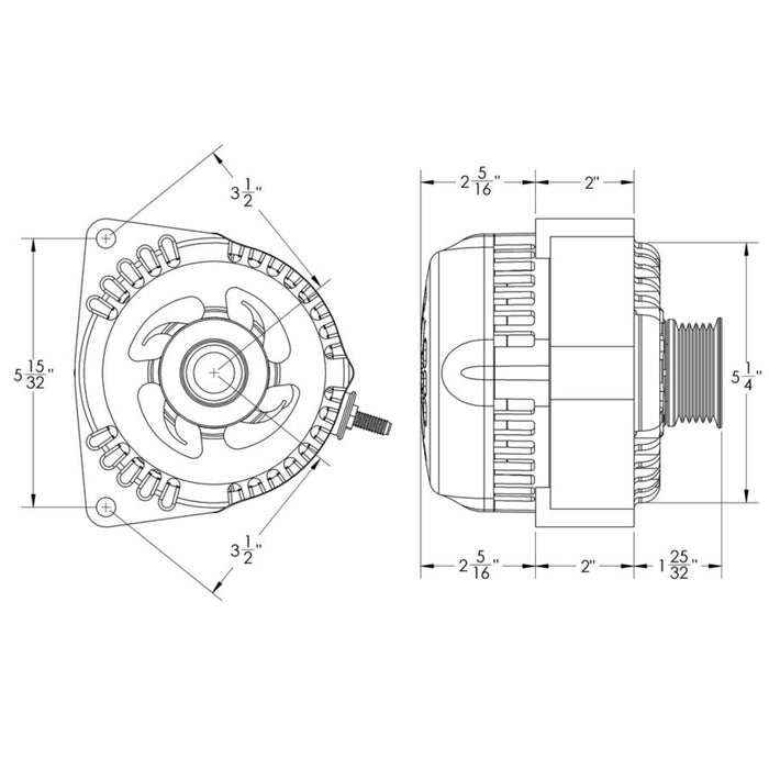 Mechman S-Series 240 Amp Machined Racing Alternator For GM Truck LS Engine Swap