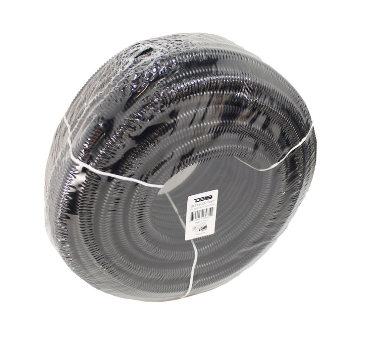 DS18 100 Foot 3/8" Black Split Wire Corrugated Loom Tubing