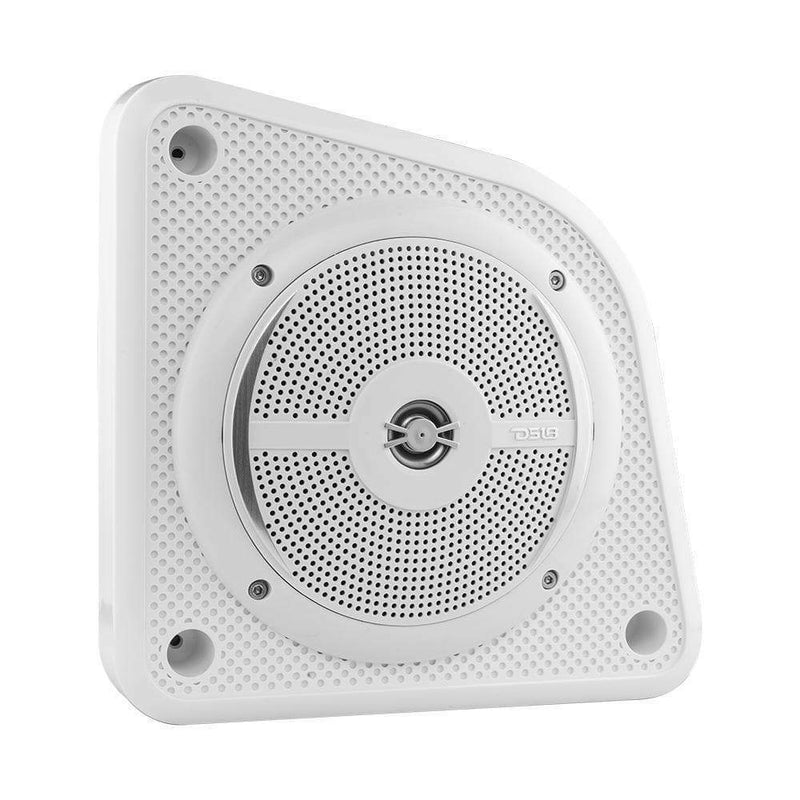 Pair of DS18 6.5" 100W 4 Ohm 2-Way RGB Slim Marine Speaker w/ Enclosure EN6SLIM