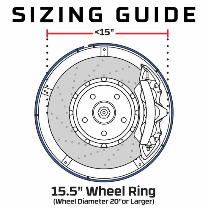 LEDGlow 4pc 15.5" LED Wheel Ring Add-On Lighting Kit For Wireless Underbody Kits