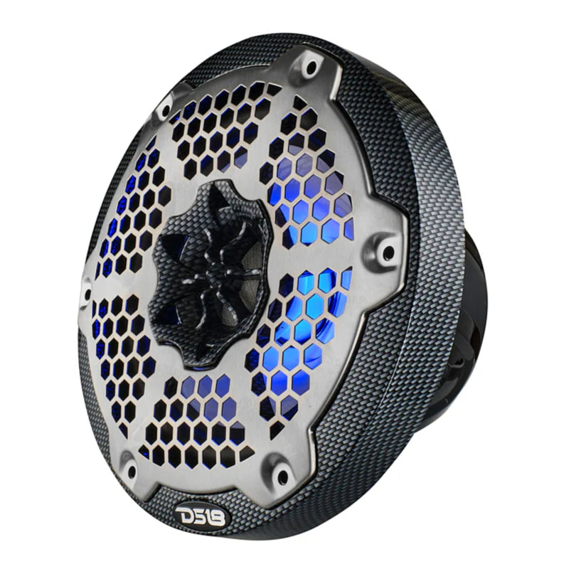 DS18  Pair of 100 Watt RMS 4-Ohm 2-Way Coaxial Marine Speakers W/ LED RGB Lights