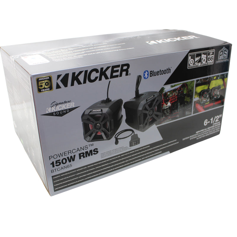 Kicker 6.5" Powered Bluetooth 75W Speaker Power Cans W/ 150W Built-In Amplfier