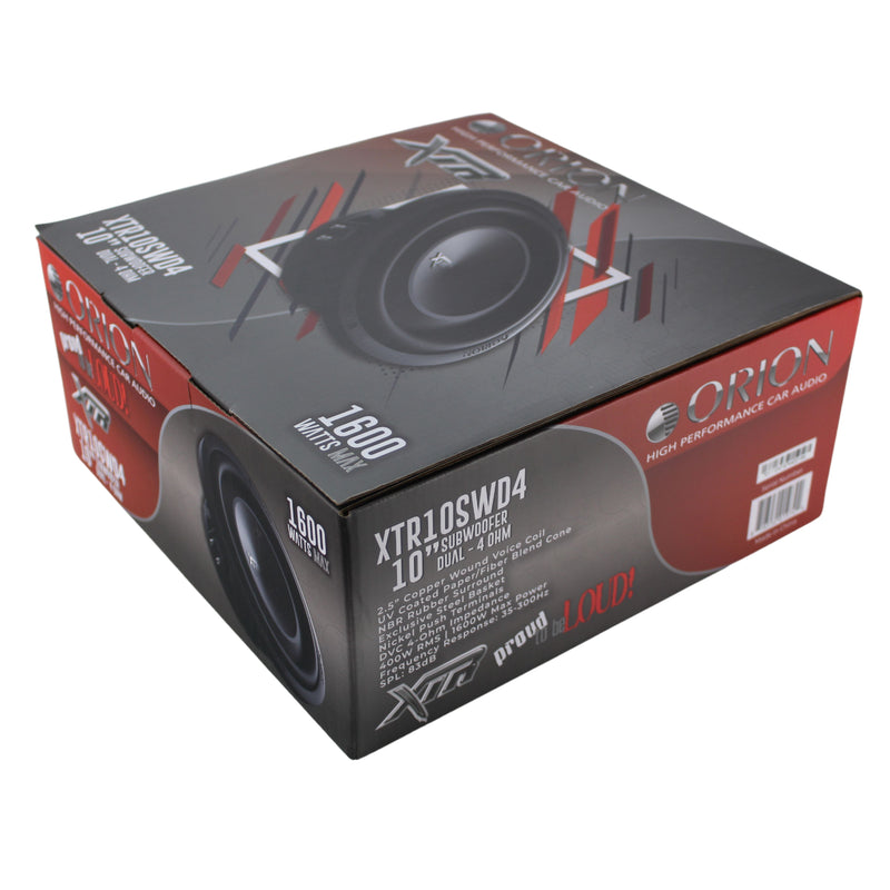 10" DUAL 4 OHM 400W RMS UV Coated Shallow Subwoofer XTR Series