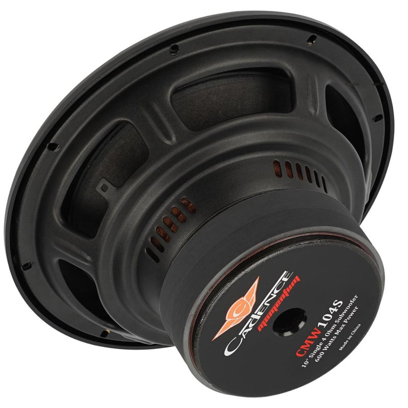 Cadence Pro Car Audio 10" 350 Watt RMS 4-Ohm Single Voice Coil Subwoofer CMW104S