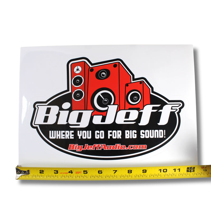 Official Big Jeff Audio Logo 13" Premium Vinyl Sticker – Next-Gen Edition