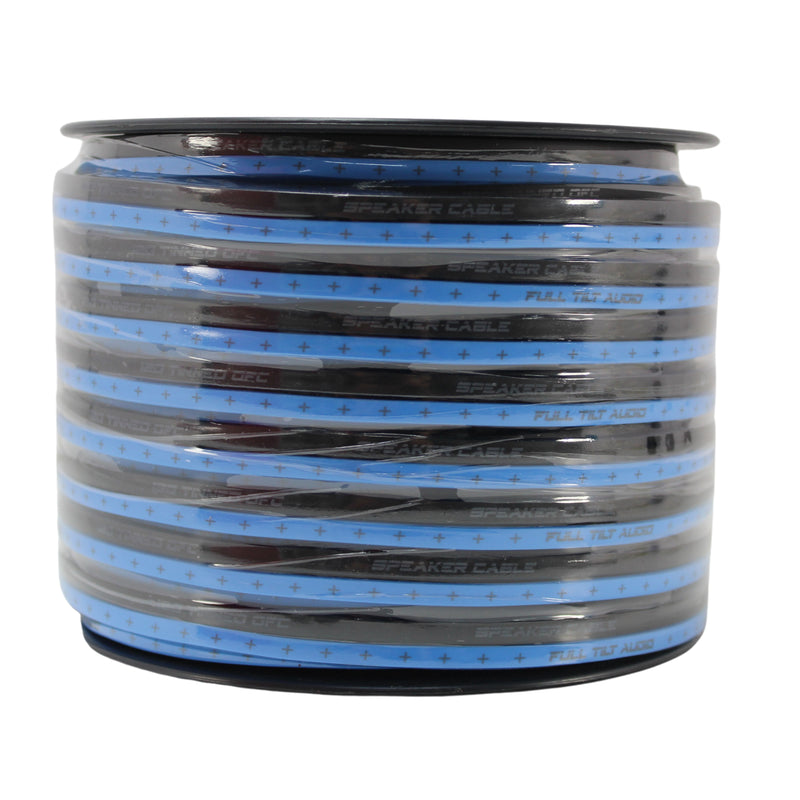 Full Tilt Audio 12GA Tinned Oxygen Free Copper Speaker Wire Light Blue/Black Lot