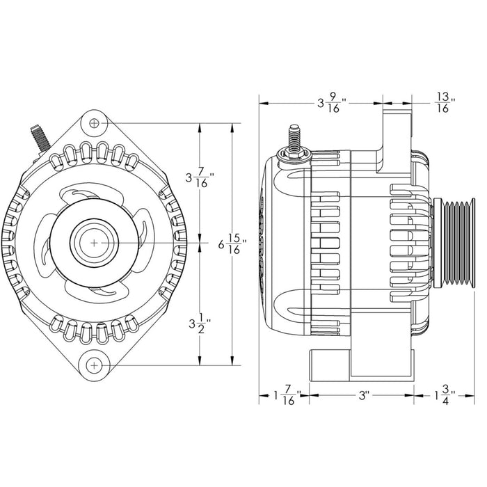 Mechman S-Series 170 Amp Alternator For 2003-2004 Ford Cobra In Black B8304170B