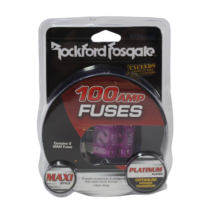 Rockford Fosgate 100 Amp MAXI Fuse Platinum Finish (2-Pack) RFFM100