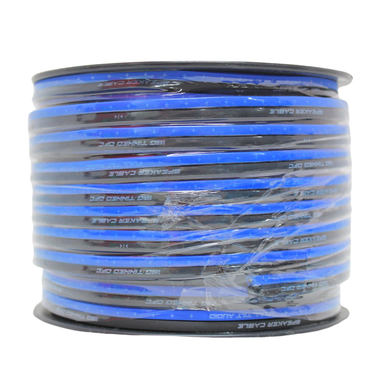 Full Tilt Audio 16 GA Tinned OFC Speaker Wire Blue/Black Lot Cut By The Foot
