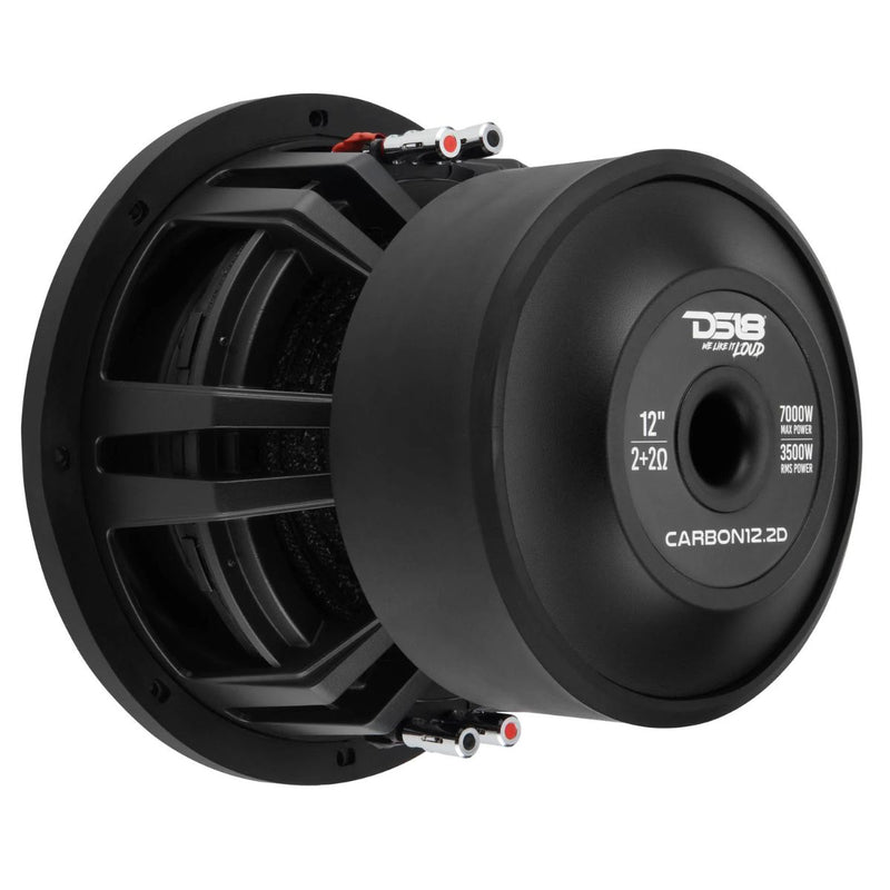 DS18 12" 3500W RMS Dual 2-Ohm Carbon Fiber Car Subwoofer CARBON12.2D