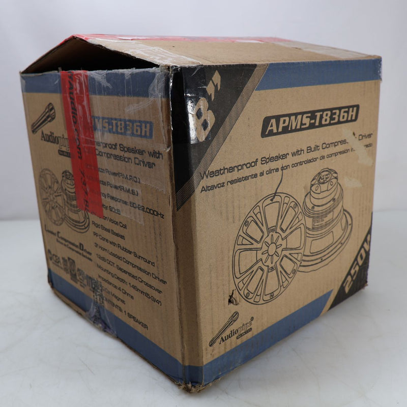 Audiopipe Marine 8" 125W RMS 4 Ohm Compression Drive Speaker APMS-T836H OPEN BOX