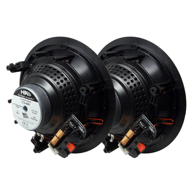 Heritage Acoustics 80 Watt 6.5" In-Ceiling/In-Wall Full Range Speakers Pair