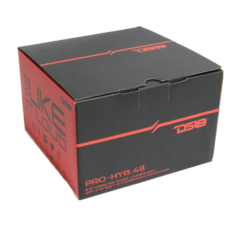 DS18 Pro 6.5" 225 Watts RMS 4-Ohm Water Resistant Loudspeaker w/ Built-in Driver