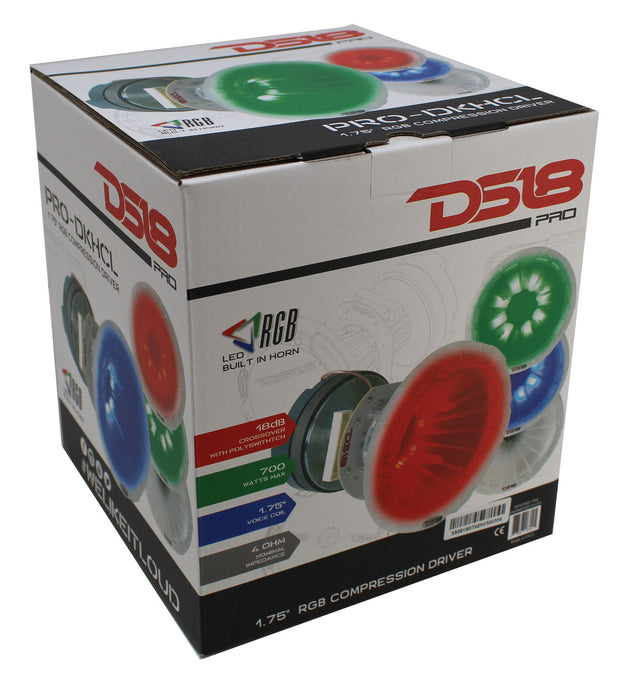 DS18 PRO-DKHCL 1.75 RGB LED Horn Super Tweeter 700 Watts 4ohm Light up