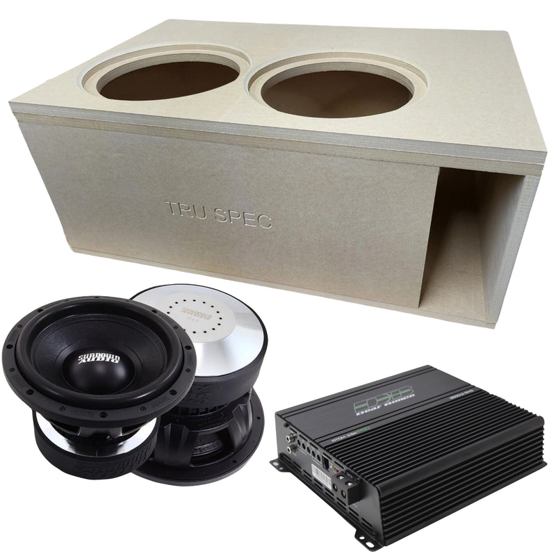 Sundown Pair of 12" U-Series D4 Subs, ATOM 3.5K Amp w/ Dual Vented Enclosure