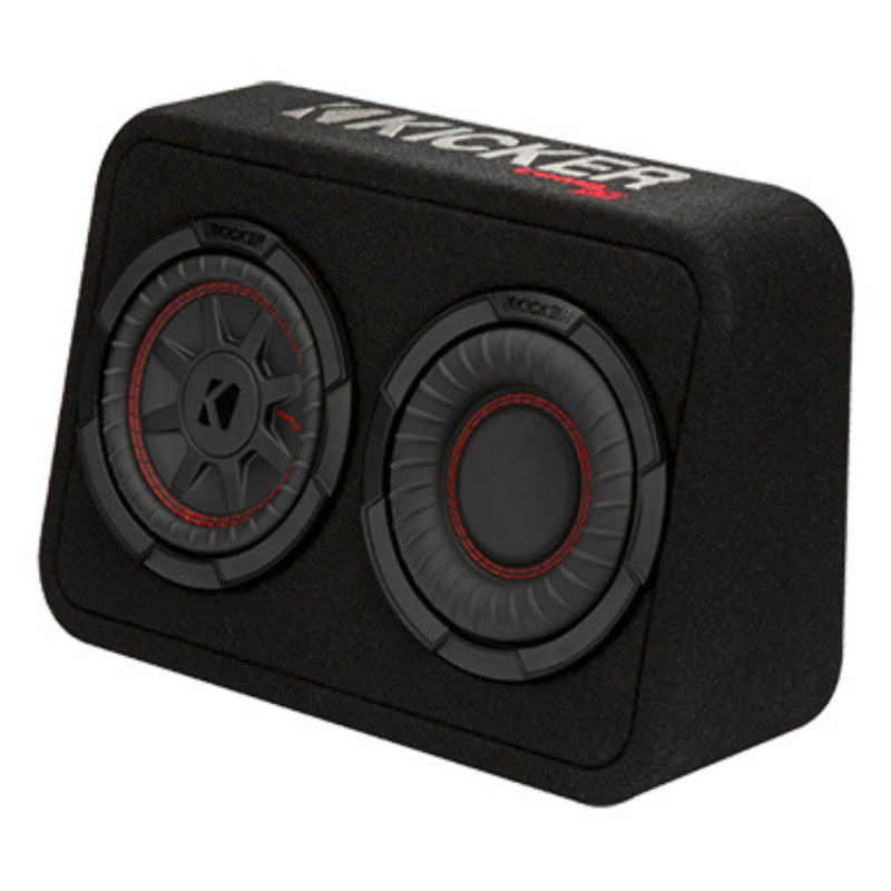 Kicker CompRT Series Dual 6.75" 2 Ohm Loaded Subwoofer Enclosure 48TCWRT672
