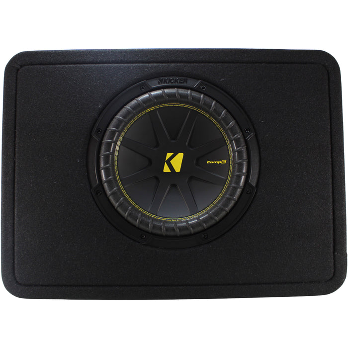 Kicker CompC 10" 250W RMS 2-Ohm Compact Loaded Subwoofer Enclosure / 50TCWC102