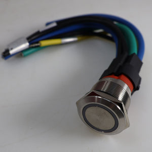 RGB LED 20 Amp 12 Volt Latch Push-Button Switch w/Rubber Grounding OPEN BOX
