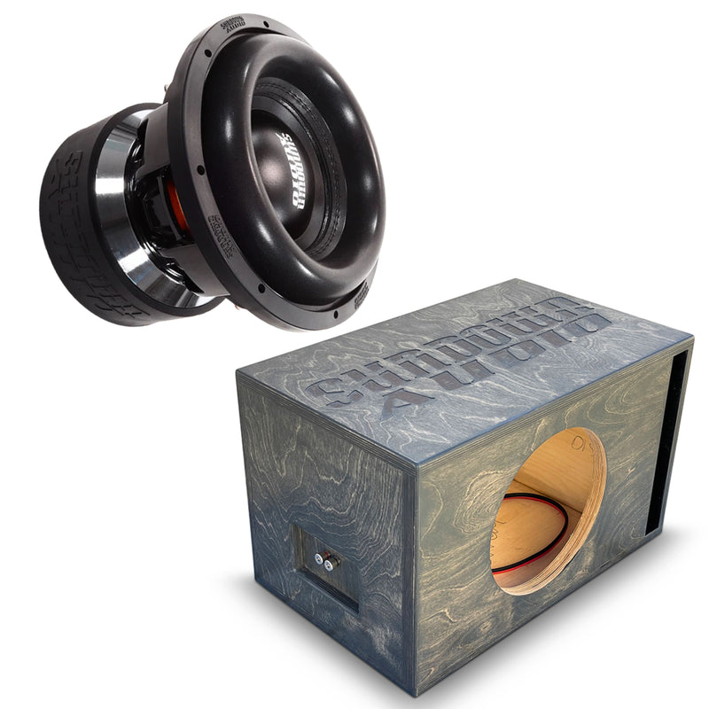 2000W RMS DVC 1 or 2-Ohm 10" X Series V3 Subwoofer w/Single 10" Birch Ported Box