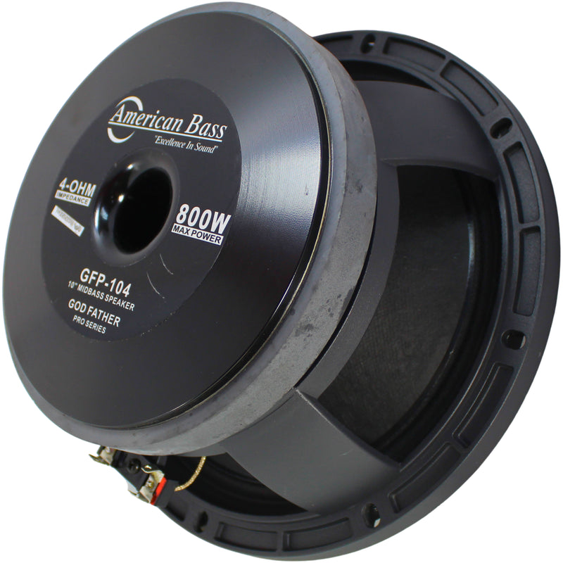 American Bass 10" 400 Watt RMS 4-Ohm Godfather Midrange Loudspeaker GFP104