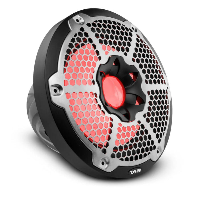 DS18 10" Marine Subwoofer w/ LED RGB Lights 600W Peak 4-Ohm Voice Coil Black