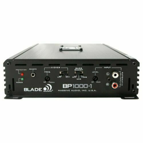 Massive Audio BP1000.1 V2 Monoblock 1000 Watt Amplifier w/ 4 Gauge Amp Kit